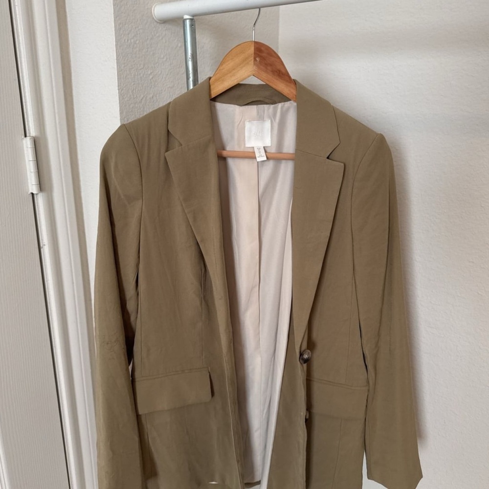 H&M Stylish Olive Blazer Size UK 6